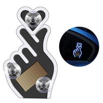 Solar-powered LED Heart-shaped Light Wireless Car Window Ambient Lamp Gifts Hand Heart Neon Light raudona