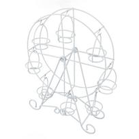 Ferris Wheel Cupcake Stand 8 Cupcakes Rotatable Stainless Steel Cupcakes Holders for Wedding Birtnday Carnival Circus Themed Party white