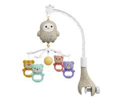 Musical Baby Crib Mobile With Projector Remote Control Night Light Sensory Hanging Toy For Newborns Infant Stroller white