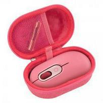 Portable Protective Case for Logitech Pop Mouse Rose Red [Includes Hand Strap x1] red