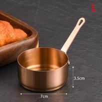 Stainless Steel Heat-resistant Stockpots Mini Sauce Pan Non-Stick Milk Cup With Long Handle Kitchen Gravy Boats Steak Sauce Cup L brown