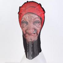 Scary Red Hat Grandma Cosplay Halloween Mask Eco-Friendly Latex for Masquerade Haunted House Costume Party Use one size gray
