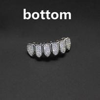 Teeth Grillz Set for Unisex Top Bottom Mouth Silver Teeth Grills Tooth Cap Removable Dental Body Jewelry gray