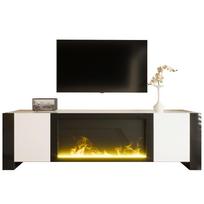 TV spintelė, žema spintelė su elektrinio židinio liepsnos efektu, be šildymo funkcijos, blizgi, spalva derinama TV spintelė 165 x 32 x 55 cm