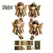 Atpalaiduojantis laisvalaikio projektų rinkinys: Pasakų berniukų patchwork, siuvimo rinkinys 4 atminimo daiktams gaminti, įrankiai berniukams, lėlių gamybos rinkinys suaugusiems, rankų darbo E brown