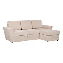 Kampinė Sofa-Lova Home4you INGA Smėlio Spalvos Audinys 217x160 cm
