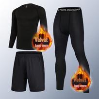 OEING Men's Fleece-Lined Thermal Underwear Set white