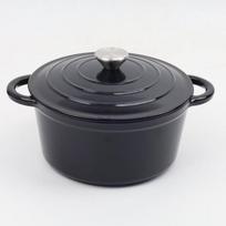 Zhishi Cast Iron Enamel Dutch Oven with Double Handles gray