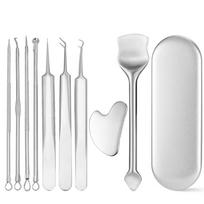 Comedone Squeezer Set Stainless Steel Blackhead Remover Blackhead Extractions Tool for Blackhead Whitehead Face 1 white