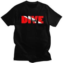 Custom Scuba Dive Flag And Diver T Shirt for Men Tshirt Tee Short Sleeve Diving Lover T-shirt Clothing Gift - Men's Summer Co... S įvairiaspalvis
