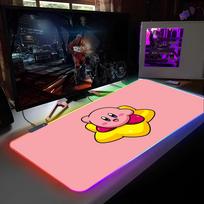 K-KirbySE Kawaii Mouse Pad RGB Backlit Mouse Pad Laptop Mouse Pad Laptop Gamer Computer Desk Gaming Accessories RGB600x300x3mm gray