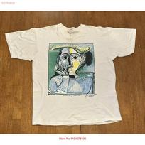 Vintage 90s Pablo Picasso Woman With A Yellow Hat T Shirt Medium 1995 Art Rare vintage Washed Versatile Breathable graphic S įvairiaspalvis