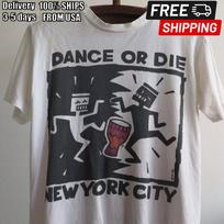 Keith Haring Dance Or Die short sleeve rare T shirt classic NH13648 Unisex T-Shirt S gray