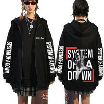 System of A Down Užtraukiama Hoody Vyrams Moterims Roko Vintažinė Vilnos Užtraukiama Striukė Vyriška 90-ųjų Alternatyvus Metalinis Merch Užtraukiama Palaidinė XS juoda