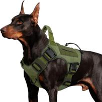 Reguliuojama taktinė šunų pakinktų sistema be traukimo su rankena dideliems šunims - Atspindintis liemenė Labradoro retriveriui, Sibiro h (army green,S) armijos žalia spalva