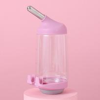 350ml Automatinis geriamojo vandens fontanas naminiams gyvūnams šunims jūrų kiaulytėms voverėms triušiams laižomas pakabinamas vandens dozatorius butelis pink