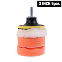 5/11 vnt. Poliravimo padas 3''4''5''6'' colių Automobilio kempinė Poliravimo padų rinkinys Abrazyvinis poliruoklis Grąžto adapteris Vaškavimo priemonės Įrankių priedas white