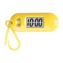 Easy to Read LED Digital Keychain Pocket Watch Plastic Miniature Clock for Students and Kids Electronic Timepiece geltona