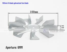 Nerūdijančio plieno oro keptuvės ventiliatoriaus mentelė - 20 mm su 10 garų krosnelės mentelių