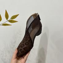 Prancūziškos tinklinės šaunios moteriškos 2025 m. vasarinės kvėpuojančios leopardo rašto šaunios aulinukai su platforma minkštu padu galinis užtrauktukas retro mados šaunūs aulinukai 35 ruda