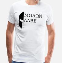 Molon Labe Sparta Mens TShirt Short Sleeve Casual 100 Cotton ONeck Summer TShirt Size S3XL S white