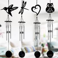 Nauji metaliniai kelių vamzdžių vėjo varpeliai namų dekoravimo papuošalai Vestuvių gimtadienio kabantis pakabukas Dovana Dragonfly black