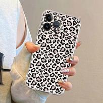 Soft Phone Cover Case for iPhone 12 Mini 7 8 13 12 11 Pro MAX 16 15 14 Plus XR 16e Leopard Print iPhone 12 white