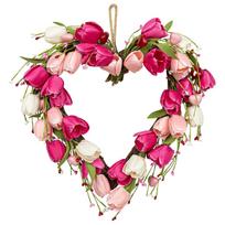 Namų dekoracija Širdies formos Širdies formos vainikas Valentino dienos vainikas 40cm Motinos dienos dekoracija Miegamajam Valentino diena brown