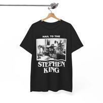 Hail to the Stephen King Shirt, Classic Horror Movie Unisex Tee L gray