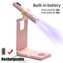 Mini UV Nail Light Timers & Adjustable Stand Handheld Nail Lamp for Gel Nails USB Rechargeable Nail Dryer Flash Curing for Glue balta