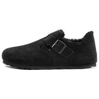 Birkenstock London Shearling serijos odiniai zomšiniai kasdieniai amortizuojantys žemi madingi sportbačiai Unisex sportbačiai Juodi 1014961 39 black