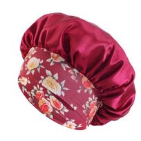Soft Satins Night Hat Travel Sleep Bonnet Wide Band Comfortable Hair Bonnet for Nighttime Hair Protecting rožinė