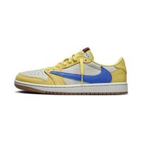 Jordan x Travis Scott Air Jordan 1 Retro Low OG Low top Children's Basketball Shoes Yellow Children Aged 3 7 Years Old DZ5909-700 28 kanarėlių geltona spalva