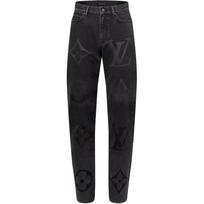 Lv Monogram Denim Pants 1AFY50 34 pilka spalva
