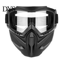 Removable Goggles Mask Full Face with Detachable Goggles, Anti-Fog UV Protection Windproof Wind Shield, Goggle for Welding, Motorcycle Riding, Cycling gryna