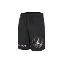 Jordan Retro Logo Print Drawstring Straight Shorts Men Bottoms Black DZ4123-011 S black