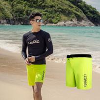 Men's Swim Trunks Quick Dry Beach Surfing Running Swimming Drawstring Shorts L black