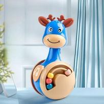 Tumbler Wobbler Toy for Infant Boy Girl - Perfect for Learning To Climb & Early Education Roly Poly Baby Toys 6 To 12 Months Kid beige