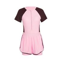 Enhanced Women's Plus Size One-Piece Boyleg Swimsuit for Beginners & Swimmers 2XL rožinė