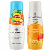2x Lipton Ice Tea Peach Zero Sugar Free SodaStream Syrup + Orange Mango