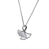 Bohemian Minimalism Silver Color Ginkgo Biloba Leaf Pendant Necklaces for Women Plants Hollow Leaf Necklaces Collar Jewelry gray