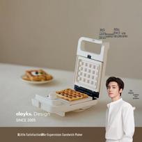Olayks Compact 2-in-1 Sandwich & Waffle Maker CN plug (adapter included) gray