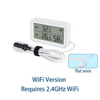 Tuya Zigbee WiFi Temperatūros Drėgmės Jutiklis Skaitmeninis LCD Matuoklis išmanieji namai Veikia su Smart Life Alexa su Išoriniu Zondų Flat Wire WiFi white