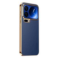 For Xiaomi Mi 17 Pro Max Case Luxury PU Leather Skin plating Lens Protective Back Cover Case For Xiaomi 17 Pro Max Phone Shell Xiaomi 17 mėlyna