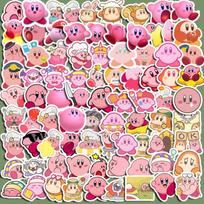 100Pcs Kawaii Kirby Anime Game Stickers Skateboard Fridge Guitar Laptop Motorcycle Travel Cute Cartoon Kid Toy Sticker Gift pink