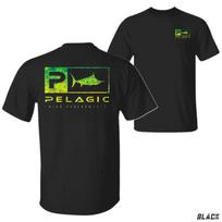 Pelagic Deluxe Dorado Geltonai Žalia Marškinėliai, Jūrinės Žvejybos Grafinis Marškinėlis XL black