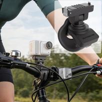 For Insta360 GO Ultra Sunnylife Magnetic Quick-Release Flexible Mount Series 360 Strap Wrap Band Mount Bike Tube Clip Holder (Black) juoda