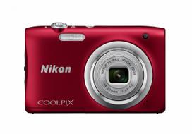 Nikon COOLPIX A100 skaitmeninis fotoaparatas, 5x optinis priartinimas, 20,1 megapikselio, raudonas (A100RD)