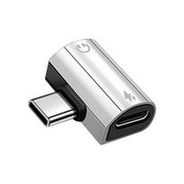 USB C į 3,5 mm ausinių ir įkroviklių adapteris su 3,5 mm ausinių prievadu PD60W greitas įkrovimas aliuminio lydinio dizainas sidabras
