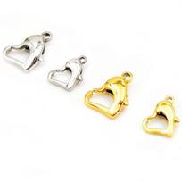 Stainless Steel Heart Lobster Clasp for DIY Jewelry & Bracelet Accessories 11mm Length white